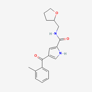 molecular formula C18H20N2O3 B3141356 4-(2-methylbenzoyl)-N-(tetrahydro-2-furanylmethyl)-1H-pyrrole-2-carboxamide CAS No. 478249-34-2