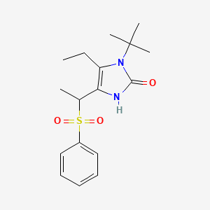 molecular formula C17H24N2O3S B3141387 1-(tert-butyl)-5-ethyl-4-[1-(phenylsulfonyl)ethyl]-1,3-dihydro-2H-imidazol-2-one CAS No. 478249-73-9