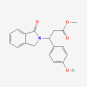 molecular formula C18H17NO4 B3141392 methyl 3-(4-hydroxyphenyl)-3-(1-oxo-1,3-dihydro-2H-isoindol-2-yl)propanoate CAS No. 478249-85-3