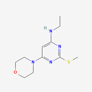 molecular formula C11H18N4OS B3141393 N-乙基-2-(甲硫基)-6-吗啉基-4-嘧啶胺 CAS No. 478258-66-1