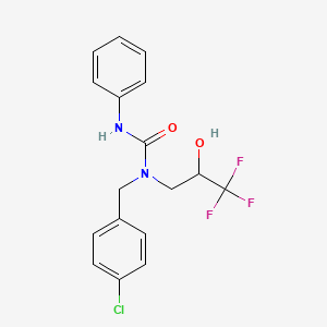 molecular formula C17H16ClF3N2O2 B3141399 N-(4-氯苄基)-N'-苯基-N-(3,3,3-三氟-2-羟基丙基)脲 CAS No. 478258-83-2