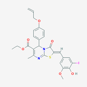 ethyl 5-[4-(allyloxy)phenyl]-2-(4-hydroxy-3-iodo-5-methoxybenzylidene)-7-methyl-3-oxo-2,3-dihydro-5H-[1,3]thiazolo[3,2-a]pyrimidine-6-carboxylate