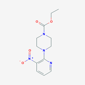 molecular formula C12H16N4O4 B3141430 4-(3-硝基吡啶-2-基)哌嗪-1-甲酸乙酯 CAS No. 478260-18-3