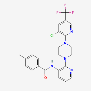 molecular formula C23H21ClF3N5O B3141458 N-(2-{4-[3-氯-5-(三氟甲基)吡啶-2-基]哌嗪-1-基}吡啶-3-基)-4-甲基苯甲酰胺 CAS No. 478262-12-3