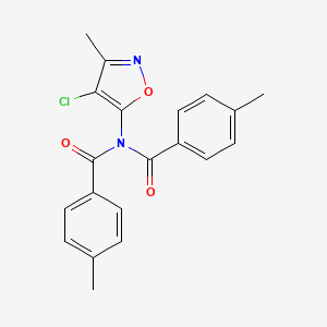 molecular formula C20H17ClN2O3 B3141468 N-(4-chloro-3-methyl-5-isoxazolyl)-4-methyl-N-(4-methylbenzoyl)benzenecarboxamide CAS No. 478262-50-9