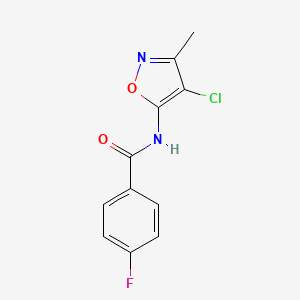 molecular formula C11H8ClFN2O2 B3141475 N-(4-chloro-3-methyl-5-isoxazolyl)-4-fluorobenzenecarboxamide CAS No. 478262-55-4