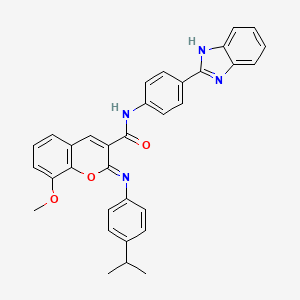 molecular formula C33H28N4O3 B3141494 (2Z)-N-[4-(1H-benzimidazol-2-yl)phenyl]-2-[(4-isopropylphenyl)imino]-8-methoxy-2H-chromene-3-carboxamide CAS No. 478342-87-9