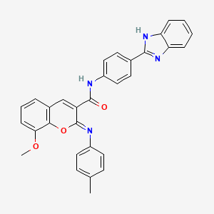 molecular formula C31H24N4O3 B3141504 (2Z)-N-[4-(1H-benzimidazol-2-yl)phenyl]-8-methoxy-2-[(4-methylphenyl)imino]-2H-chromene-3-carboxamide CAS No. 478343-13-4