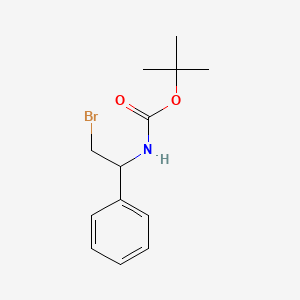 molecular formula C13H18BrNO2 B3141513 氨基甲酸，(2-溴-1-苯乙基)-，1,1-二甲基乙酯 CAS No. 478538-80-6