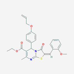 molecular formula C27H26N2O5S B314154 ethyl 5-[4-(allyloxy)phenyl]-2-(2-methoxybenzylidene)-7-methyl-3-oxo-2,3-dihydro-5H-[1,3]thiazolo[3,2-a]pyrimidine-6-carboxylate 