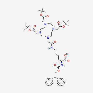 molecular formula C49H74N6O11 B3141555 (S)-2-((((9H-fluoren-9-yl)methoxy)carbonyl)amino)-6-(2-(4,7,10-tris(2-(tert-butoxy)-2-oxoethyl)-1,4,7,10-tetraazacyclododecan-1-yl)acetamido)hexanoic acid CAS No. 479081-06-6