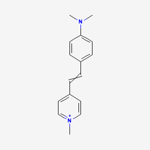 molecular formula C16H19N2+ B3141621 4-[4-(二甲氨基)-顺式-苯乙烯基]-1-甲基吡啶鎓 CAS No. 48174-78-3