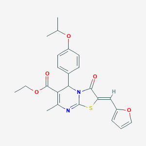 molecular formula C24H24N2O5S B314163 ethyl 2-(2-furylmethylene)-5-(4-isopropoxyphenyl)-7-methyl-3-oxo-2,3-dihydro-5H-[1,3]thiazolo[3,2-a]pyrimidine-6-carboxylate 