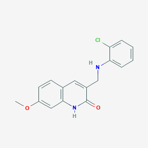 molecular formula C17H15ClN2O2 B3141667 3-[(2-氯苯胺基)-甲基]-7-甲氧基-1H-喹啉-2-酮 CAS No. 483291-05-0