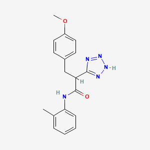 molecular formula C18H19N5O2 B3141714 3-(4-methoxyphenyl)-N-(2-methylphenyl)-2-(2H-tetrazol-5-yl)propanamide CAS No. 483993-03-9