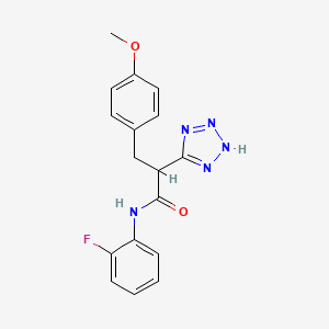 molecular formula C17H16FN5O2 B3141719 N-(2-fluorophenyl)-3-(4-methoxyphenyl)-2-(2H-tetrazol-5-yl)propanamide CAS No. 483993-13-1