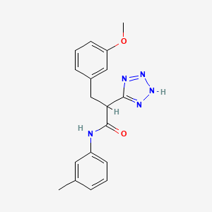 molecular formula C18H19N5O2 B3141739 3-(3-methoxyphenyl)-N-(3-methylphenyl)-2-(2H-tetrazol-5-yl)propanamide CAS No. 483993-25-5