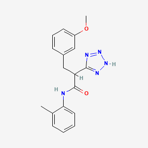 molecular formula C18H19N5O2 B3141746 3-(3-methoxyphenyl)-N-(2-methylphenyl)-2-(2H-tetrazol-5-yl)propanamide CAS No. 483993-26-6