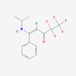 molecular formula C14H14F5NO B3141769 (E)-4,4,5,5,5-pentafluoro-1-phenyl-1-(propan-2-ylamino)pent-1-en-3-one CAS No. 484009-71-4