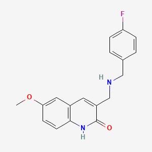 molecular formula C18H17FN2O2 B3141784 3-[(4-Fluoro-benzylamino)-methyl]-6-methoxy-1H-quinolin-2-one CAS No. 484025-46-9