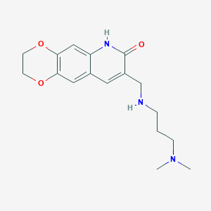 molecular formula C17H23N3O3 B3141804 8-[(3-Dimethylamino-propylamino)-methyl]-2,3-dihydro-6H-[1,4]dioxino[2,3-g]quinolin-7-one CAS No. 484026-09-7