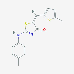 molecular formula C16H14N2OS2 B314182 (5E)-2-(4-methylanilino)-5-[(5-methylthiophen-2-yl)methylidene]-1,3-thiazol-4-one 