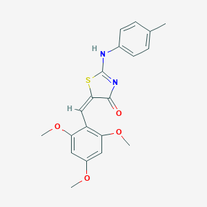 molecular formula C20H20N2O4S B314185 (5E)-2-(4-methylanilino)-5-[(2,4,6-trimethoxyphenyl)methylidene]-1,3-thiazol-4-one 