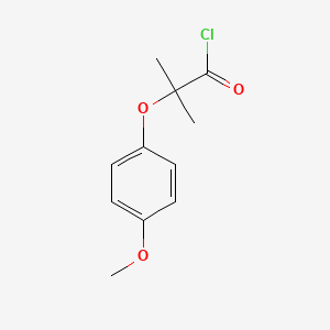 molecular formula C11H13ClO3 B3141851 2-(4-Methoxyphenoxy)-2-methylpropanoyl chloride CAS No. 4878-04-0