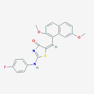molecular formula C22H17FN2O3S B314187 (5E)-5-[(2,7-dimethoxynaphthalen-1-yl)methylidene]-2-(4-fluoroanilino)-1,3-thiazol-4-one 