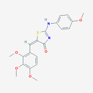 (5E)-2-(4-methoxyanilino)-5-[(2,3,4-trimethoxyphenyl)methylidene]-1,3-thiazol-4-one