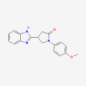 molecular formula C18H17N3O2 B3141913 4-(1H-benzimidazol-2-yl)-1-(4-methoxyphenyl)pyrrolidin-2-one CAS No. 491874-25-0