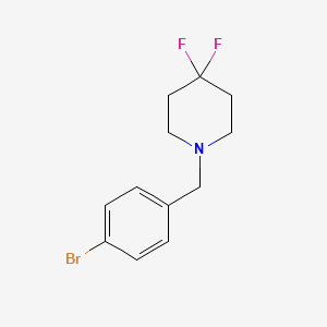 molecular formula C12H14BrF2N B3141971 1-[(4-溴苯基)甲基]-4,4-二氟哌啶 CAS No. 494773-06-7