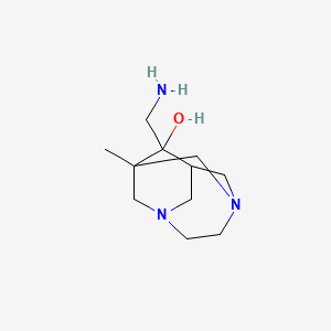 molecular formula C11H21N3O B3141977 9-Aminomethyl-1-methyl-3,6-diaza-tricyclo[4.3.1.1*3,8*]undecan-9-ol CAS No. 494867-17-3