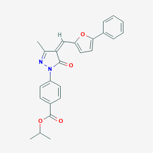 molecular formula C25H22N2O4 B314200 isopropyl 4-{3-methyl-5-oxo-4-[(5-phenyl-2-furyl)methylene]-4,5-dihydro-1H-pyrazol-1-yl}benzoate 