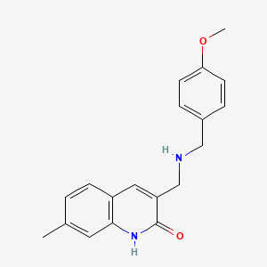 molecular formula C19H20N2O2 B3142009 3-[(4-Methoxy-benzylamino)-methyl]-7-methyl-1H-quinolin-2-one CAS No. 496782-48-0