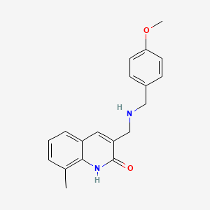 molecular formula C19H20N2O2 B3142011 3-[(4-甲氧基-苄氨基)-甲基]-8-甲基-1H-喹啉-2-酮 CAS No. 496782-49-1
