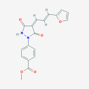 molecular formula C18H14N2O5 B314202 Methyl 4-{4-[3-(2-furyl)prop-2-enylidene]-3,5-dioxopyrazolidin-1-yl}benzoate 