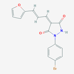 molecular formula C16H11BrN2O3 B314203 1-(4-Bromophenyl)-4-[3-(2-furyl)-2-propenylidene]-3,5-pyrazolidinedione 