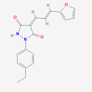 molecular formula C18H16N2O3 B314205 1-(4-Ethylphenyl)-4-[3-(2-furyl)-2-propenylidene]-3,5-pyrazolidinedione 
