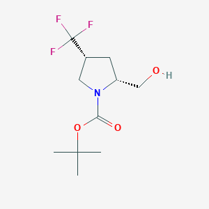 molecular formula C11H18F3NO3 B3142064 tert-Butyl (2R,4R)-2-(hydroxymethyl)-4-(trifluoromethyl)pyrrolidine-1-carboxylate CAS No. 497103-76-1