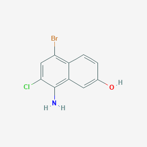 molecular formula C10H7BrClNO B3142066 8-Amino-5-bromo-7-chloro-2-naphthol CAS No. 497151-51-6
