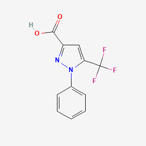 molecular formula C11H7F3N2O2 B3142094 1-phenyl-5-(trifluoromethyl)-1H-pyrazole-3-carboxylic acid CAS No. 497833-13-3
