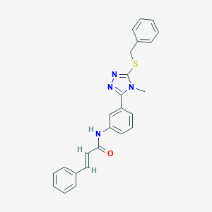 molecular formula C25H22N4OS B314214 N-{3-[5-(benzylsulfanyl)-4-methyl-4H-1,2,4-triazol-3-yl]phenyl}-3-phenylacrylamide 