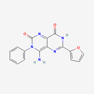 molecular formula C16H11N5O3 B3142141 6-(2-Furyl)-4-imino-3-phenyl-1,3,7-trihydro-5,7-diazaquinazoline-2,8-dione CAS No. 499197-56-7