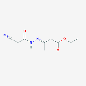 ethyl 3-[(E)-2-(2-cyanoacetyl)hydrazono]butanoate