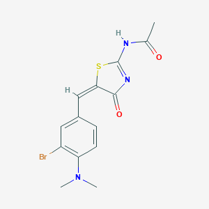 molecular formula C14H14BrN3O2S B314220 N-{5-[3-bromo-4-(dimethylamino)benzylidene]-4-oxo-1,3-thiazolidin-2-ylidene}acetamide 