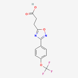 molecular formula C12H9F3N2O4 B3142214 3-(3-(4-(Trifluoromethoxy)phenyl)-1,2,4-oxadiazol-5-yl)propanoic acid CAS No. 500025-08-1