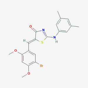 molecular formula C20H19BrN2O3S B314223 (5Z)-5-[(5-bromo-2,4-dimethoxyphenyl)methylidene]-2-(3,5-dimethylanilino)-1,3-thiazol-4-one 