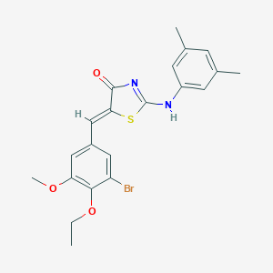 molecular formula C21H21BrN2O3S B314224 (5Z)-5-[(3-bromo-4-ethoxy-5-methoxyphenyl)methylidene]-2-(3,5-dimethylanilino)-1,3-thiazol-4-one 