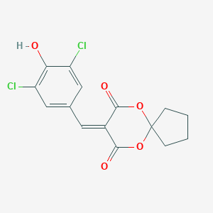 molecular formula C15H12Cl2O5 B314228 8-(3,5-Dichloro-4-hydroxybenzylidene)-6,10-dioxaspiro[4.5]decane-7,9-dione 